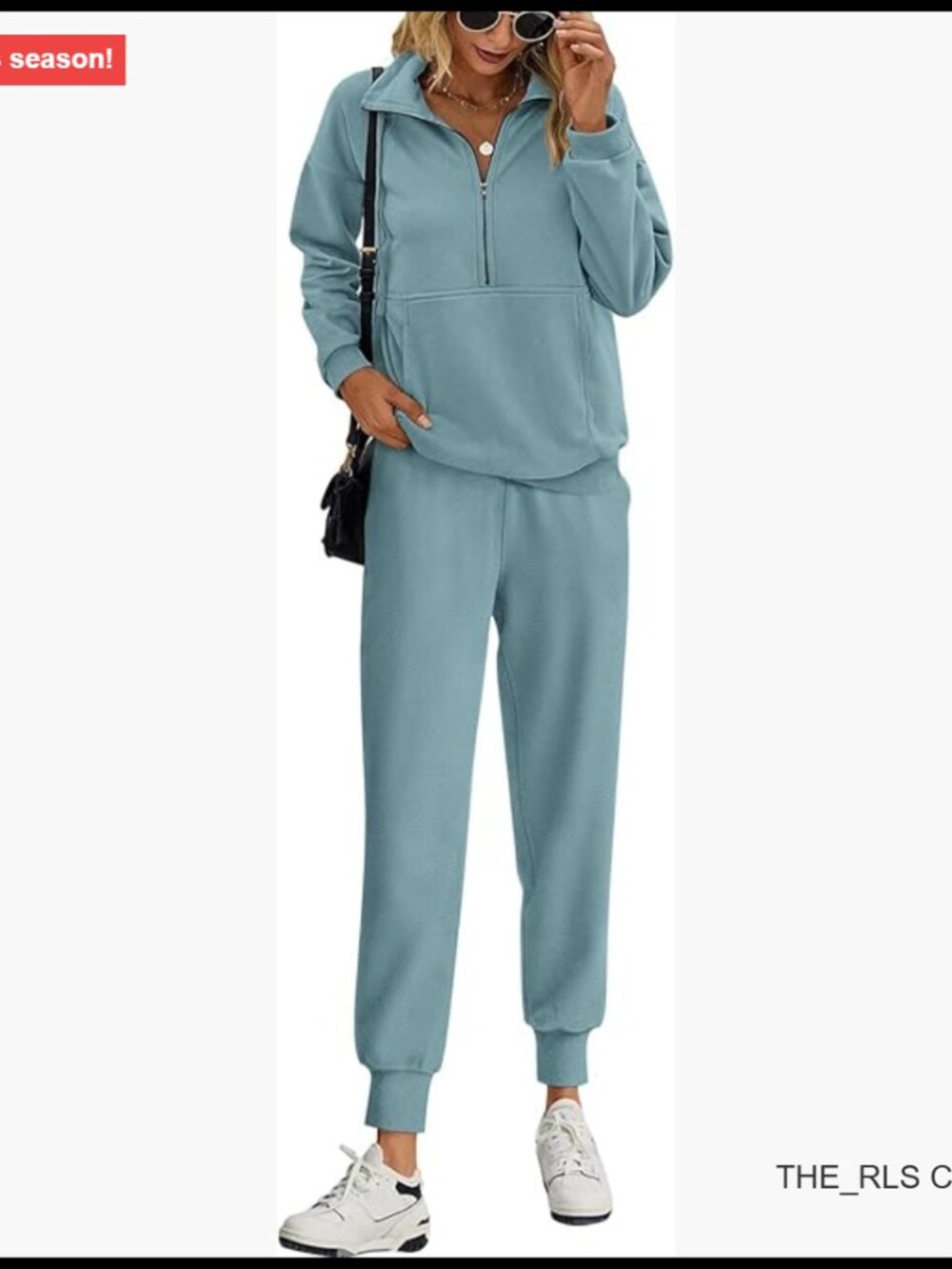 Long Sleeve Half Zip Sweatsuit Set Soft Stretch Fabric Lounge Active